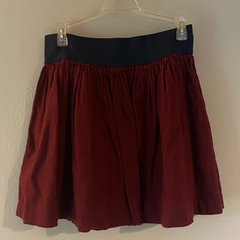 Burgundy Skater Skirt